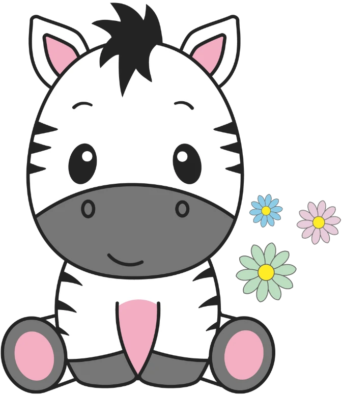 Zebra con fiorellini